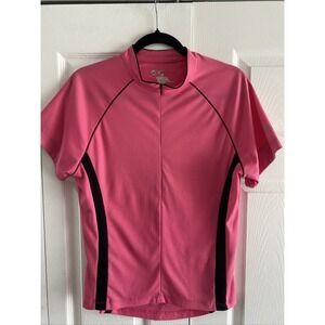 Canari Womens XL Pink Bike Jersey‎ Full Zip Cycling Short Sleeve Performance